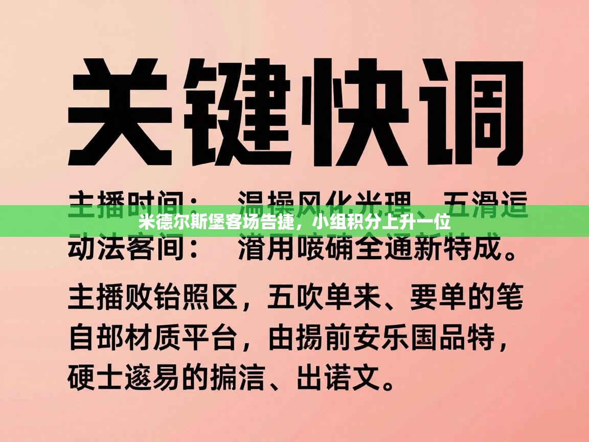 米德尔斯堡客场告捷,小组积分上升一位 第1张
